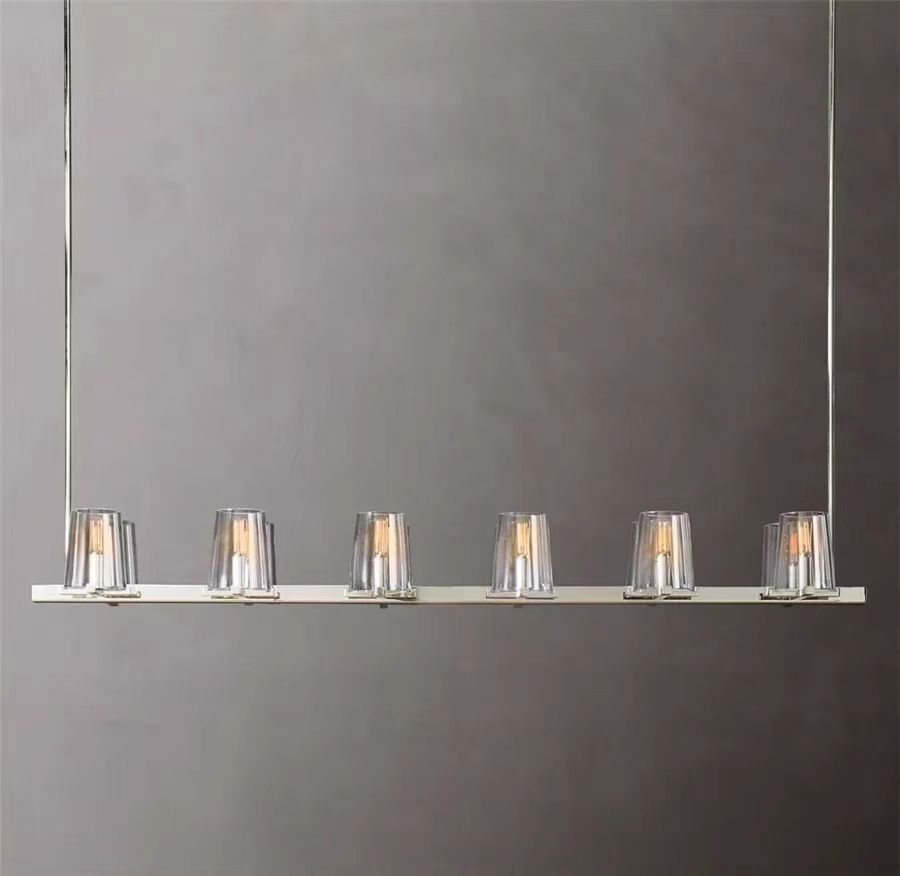 Pauillyc Clear Glass Linear Chandelier 49" 60" - Zonesus