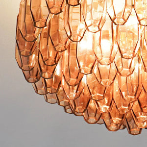 Prismatico 91 Elements Amethyst Compact Glass Chandelier 25" - Zonesus