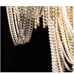 Alisa Luxury Hardware Aluminum Chain Tassel Table Lamp - Zonesus