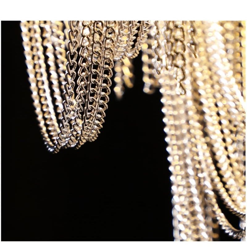 Alisa Luxury Hardware Aluminum Chain Tassel Table Lamp - Zonesus