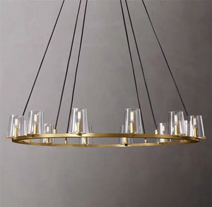 Pauillyc Clear Glass Round Chandelier 36" 48" 60" - Zonesus