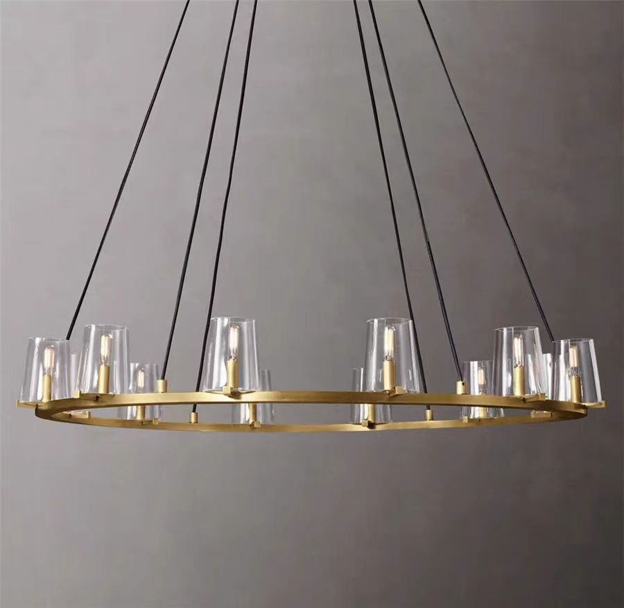Pauillyc Clear Glass Round Chandelier 36" 48" 60" - Zonesus