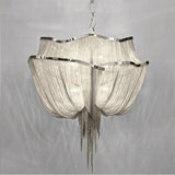 Alisa Luxury Double-Layer Aluminum Chain Tassel Chandelier - Zonesus