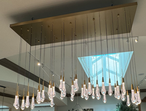 Solitaire Crystal Linear Chandelier 37" 50" 60'' 70" 87" 120''W - Zonesus