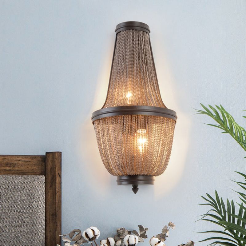 Tassel Aluminum Chain Wall Sconce In Living Room - Zonesus