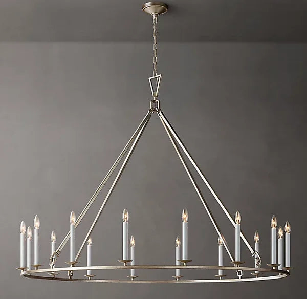 19TH C. ENGLISH OPENWORK ROUND CHANDELIER 50" - Zonesus