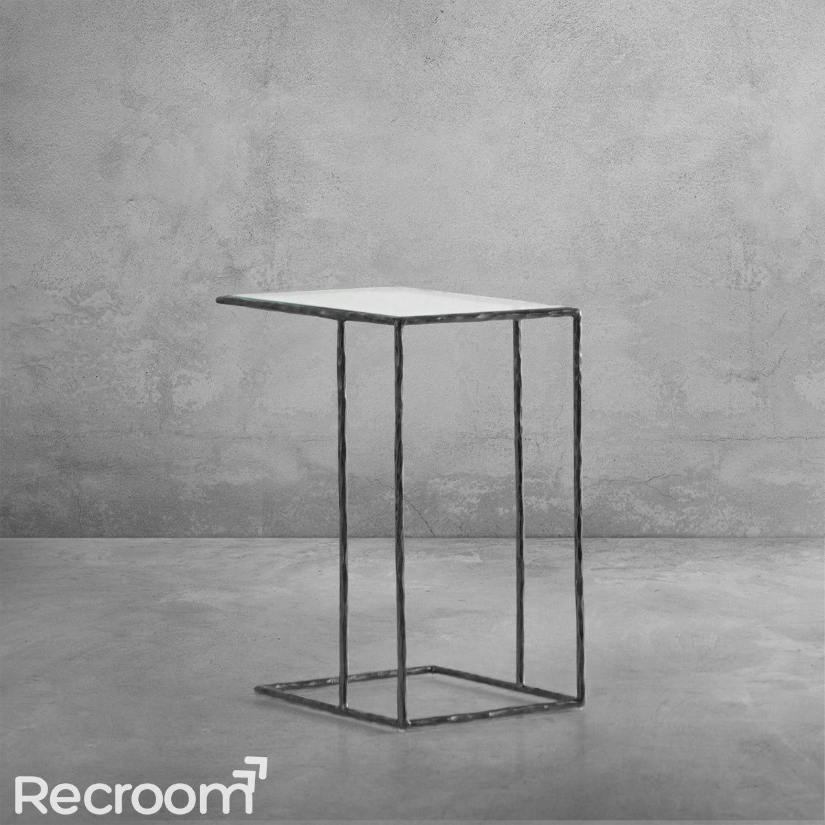 Thaddeo Glass C-Shaped Side Table - Zonesus