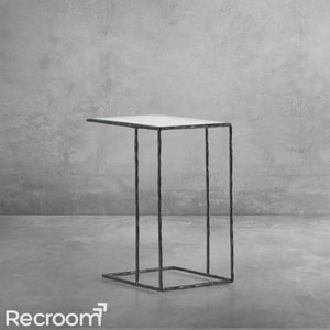 Thaddeo Glass C-Shaped Side Table - Zonesus