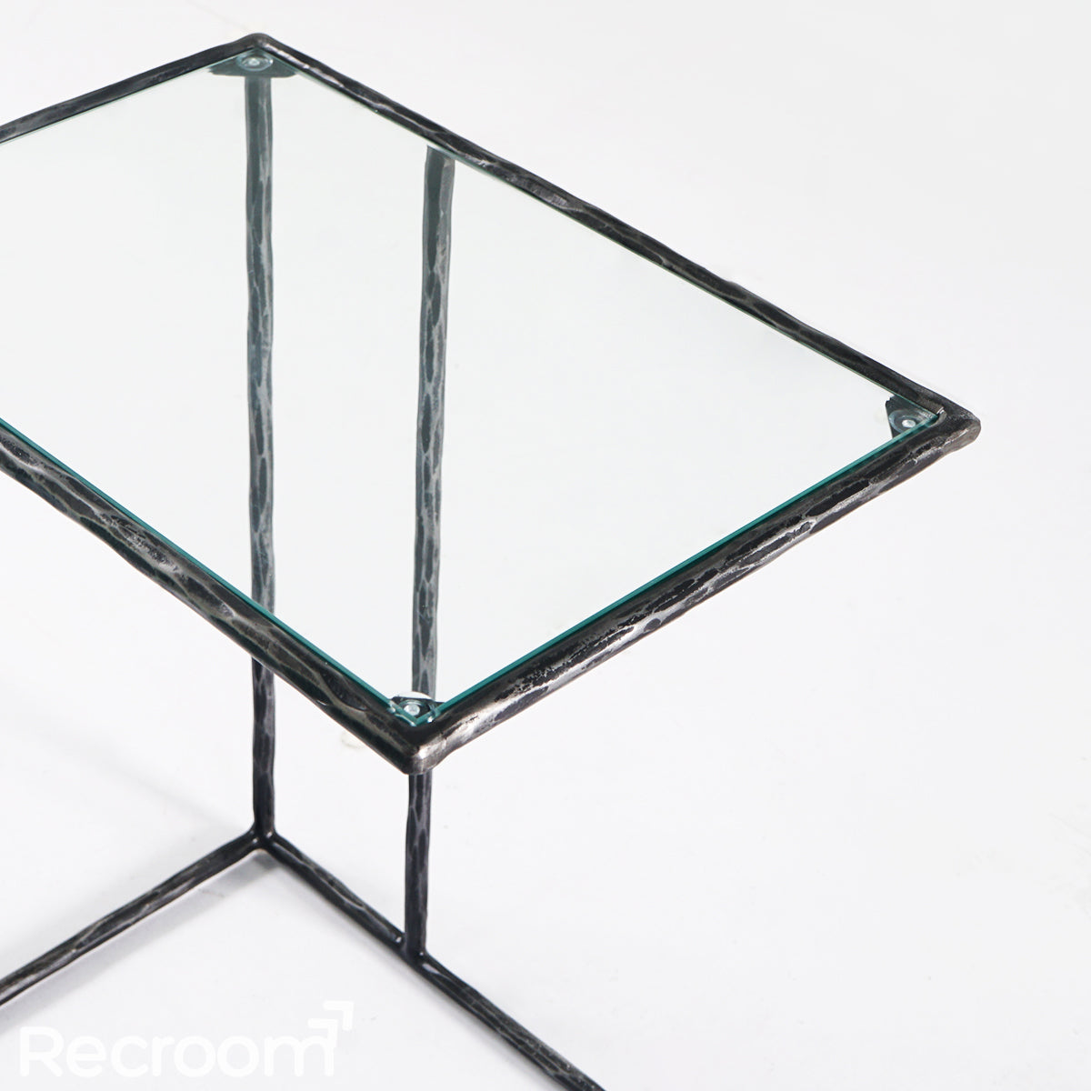Thaddeo Glass C-Shaped Side Table - Zonesus