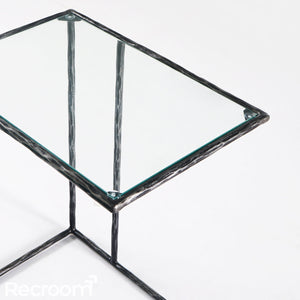 Thaddeo Glass C-Shaped Side Table - Zonesus