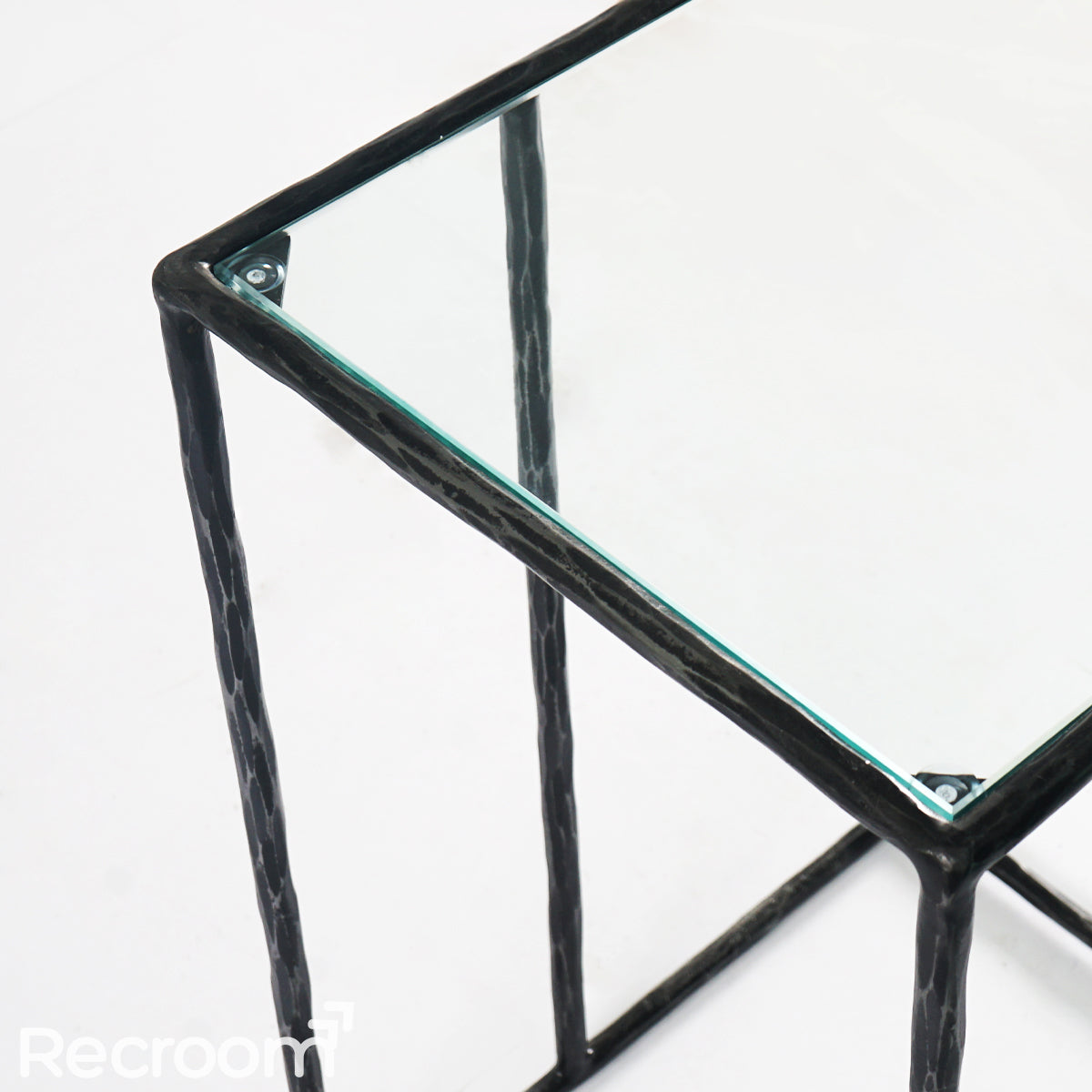 Thaddeo Glass C-Shaped Side Table - Zonesus