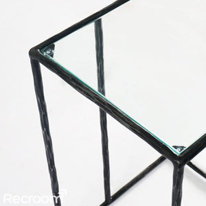 Thaddeo Glass C-Shaped Side Table - Zonesus