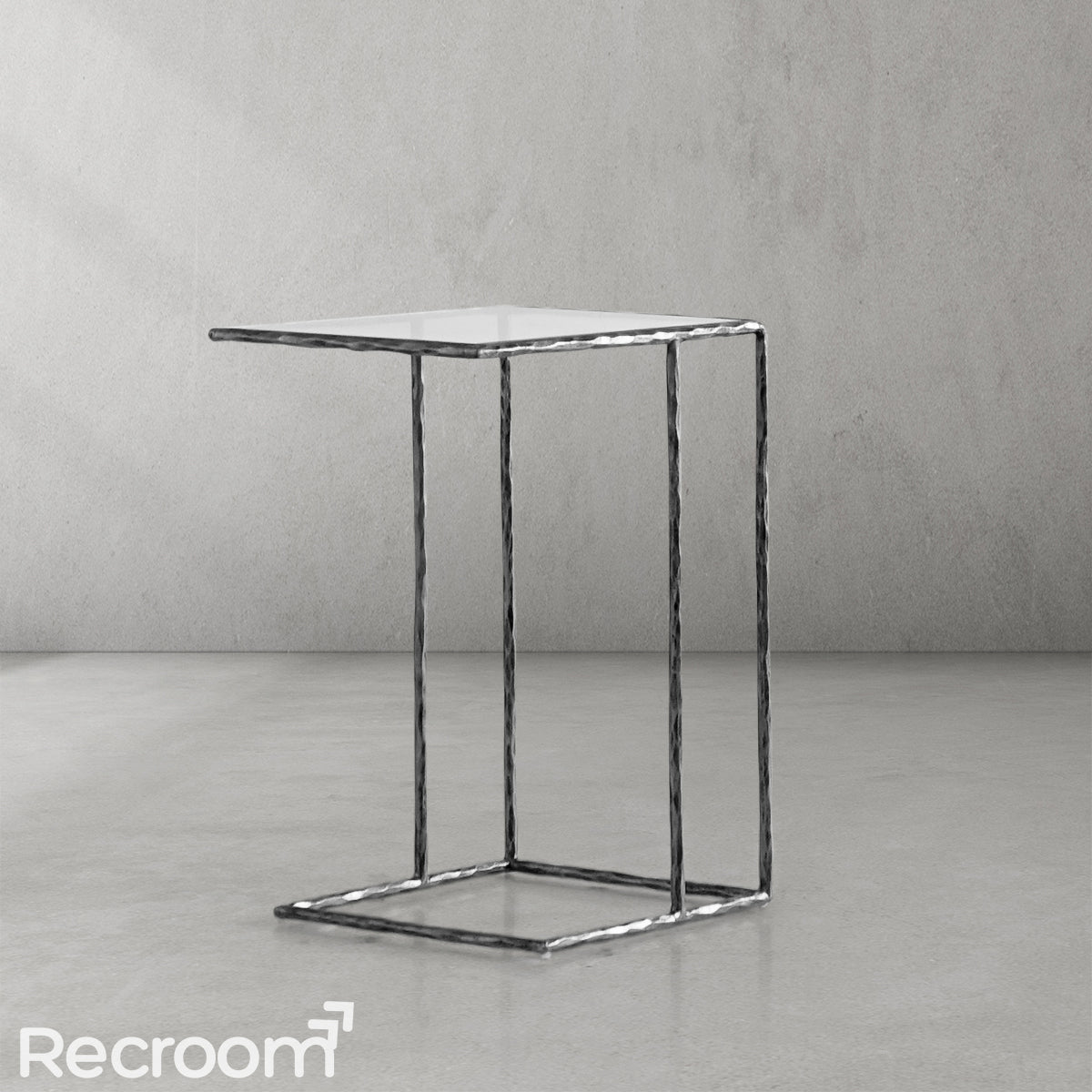 Thaddeo Glass C-Shaped Side Table - Zonesus
