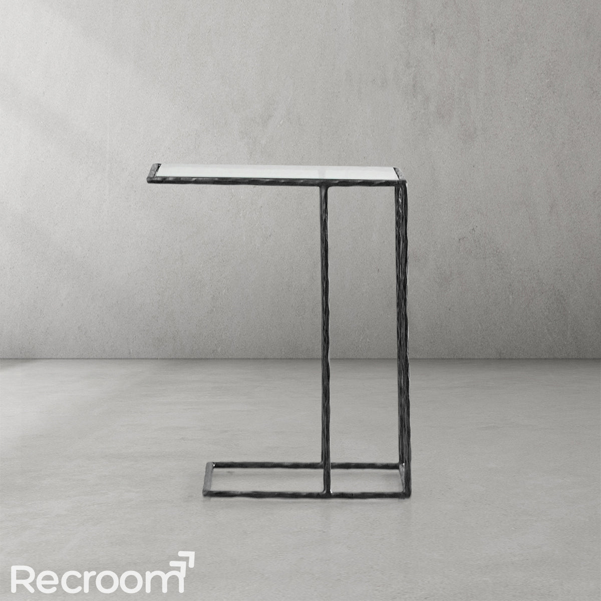 Thaddeo Glass C-Shaped Side Table - Zonesus