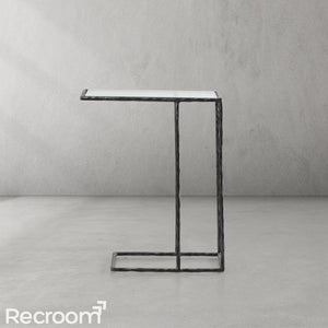 Thaddeo Glass C-Shaped Side Table - Zonesus