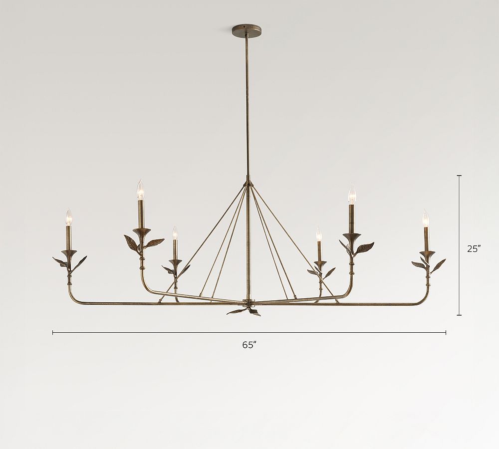 Botanical Forged Iron Chandelier (65") - Zonesus