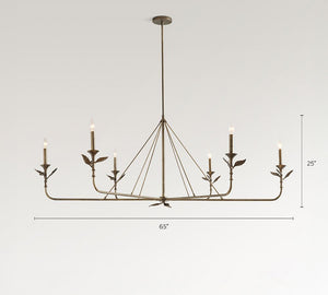 Botanical Forged Iron Chandelier (65") - Zonesus