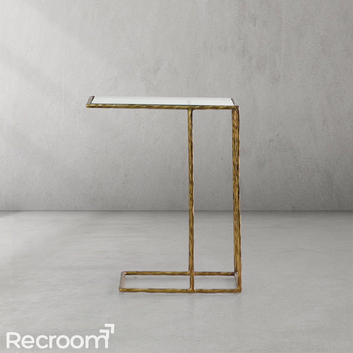 Thaddeo Glass C-Shaped Side Table - Zonesus