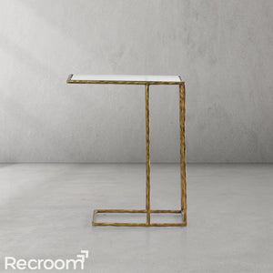 Thaddeo Glass C-Shaped Side Table - Zonesus