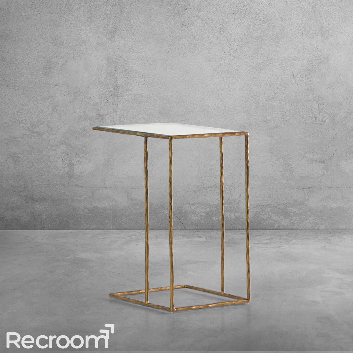 Thaddeo Glass C-Shaped Side Table - Zonesus
