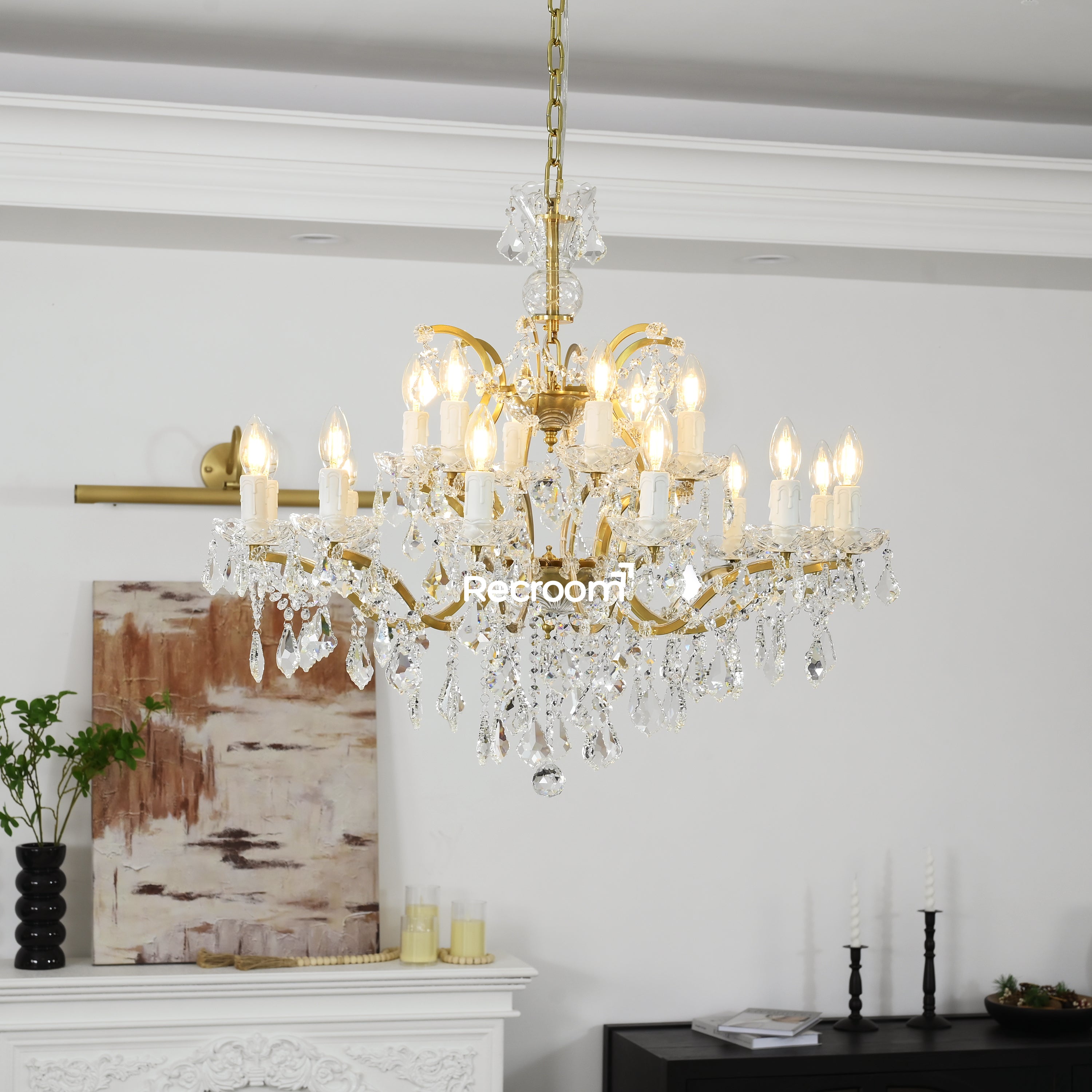 Rococonut Crystal Outdoor Chandelier 33” - Zonesus