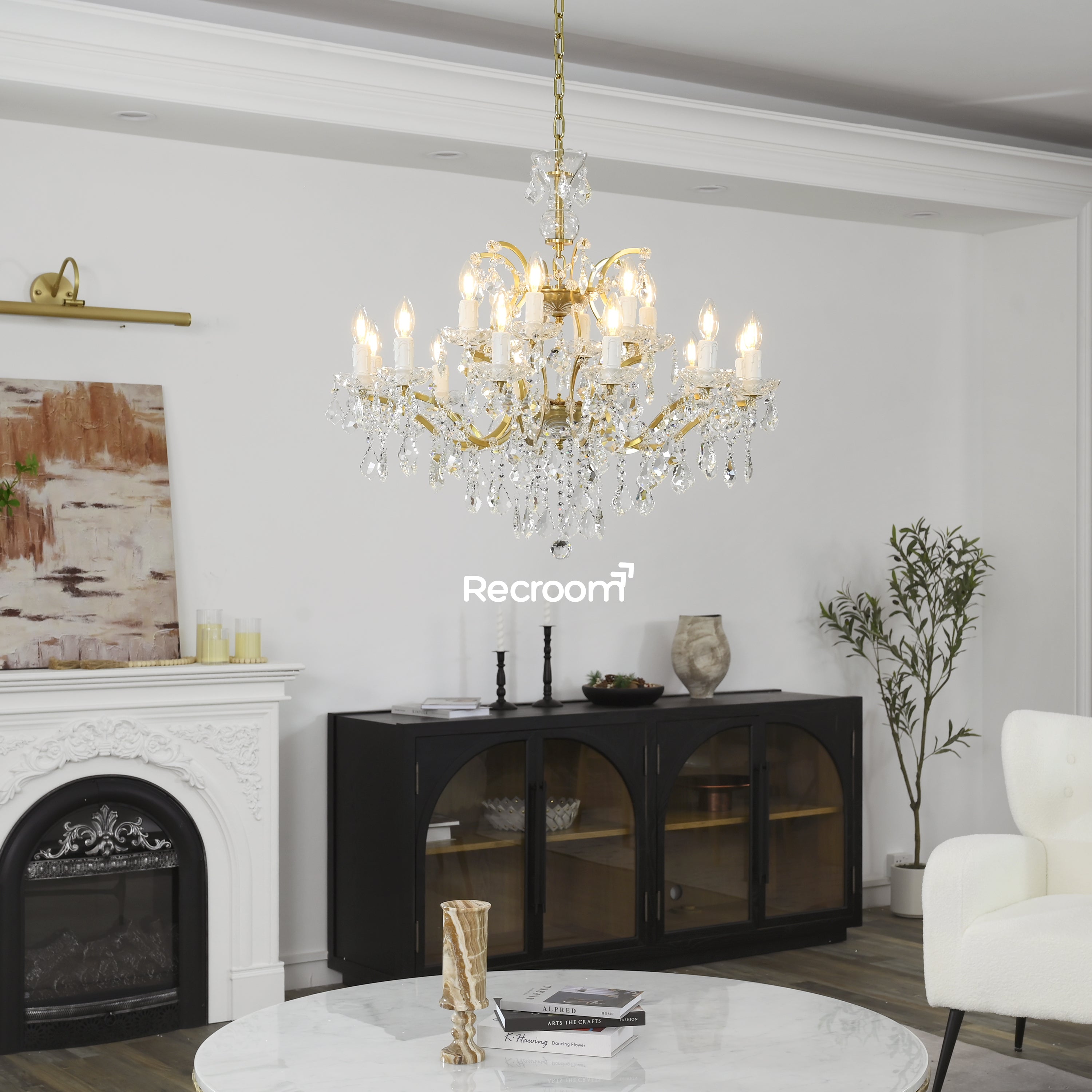 Rococonut Crystal Outdoor Chandelier 33” - Zonesus