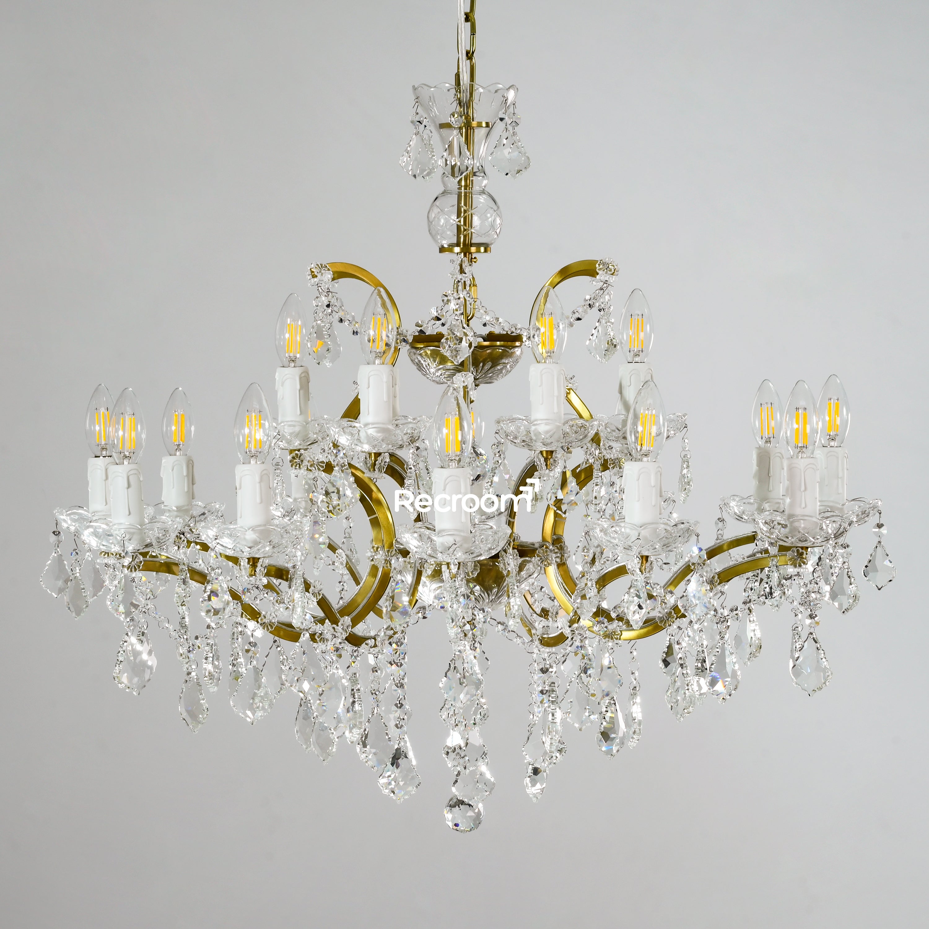 Rococonut Crystal Outdoor Chandelier 33” - Zonesus
