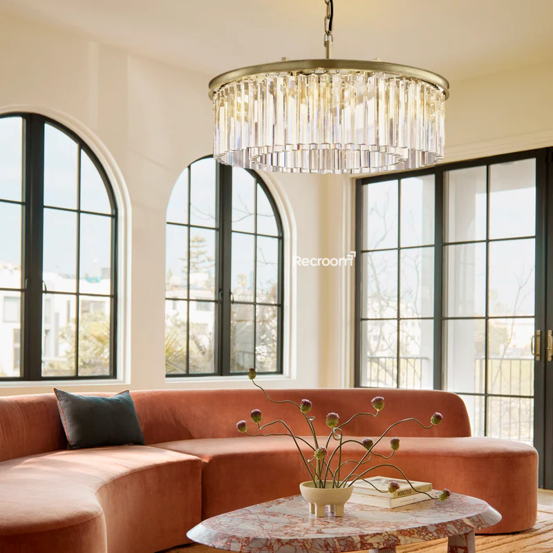 Odean Round Chandelier 32" - Zonesus