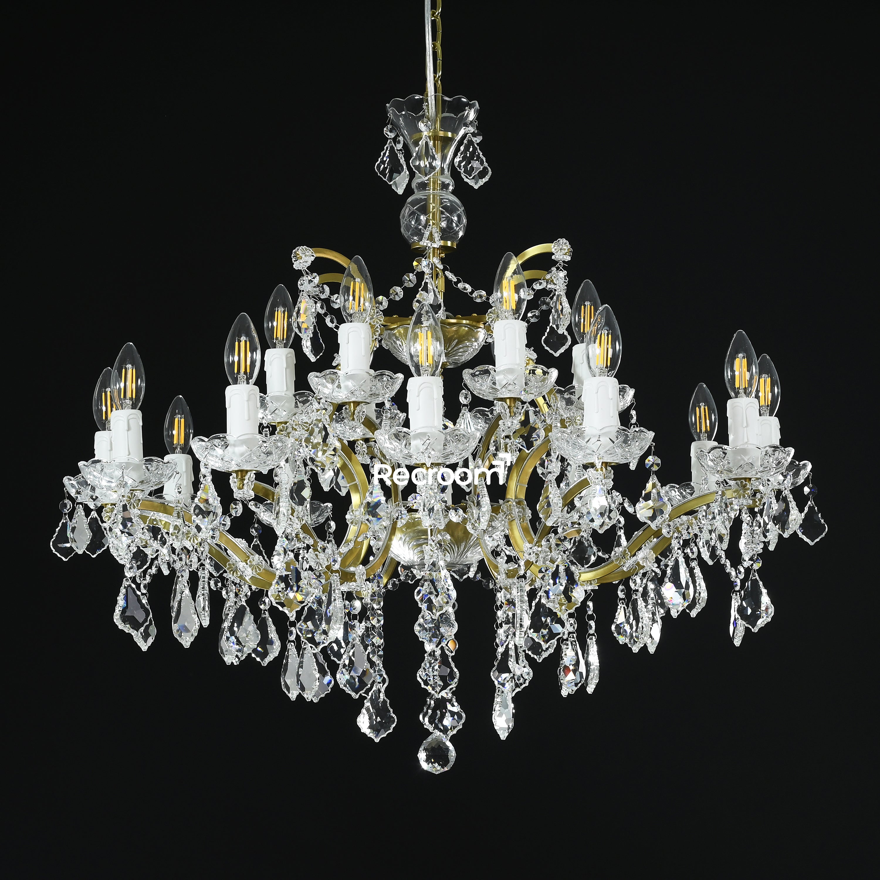 Rococonut Crystal Outdoor Chandelier 33” - Zonesus
