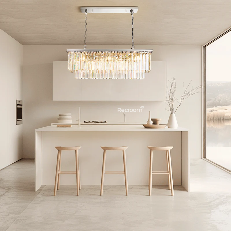 Odean Rectangle Chandelier 40" 49" 59" 72" 2-Layers - Zonesus