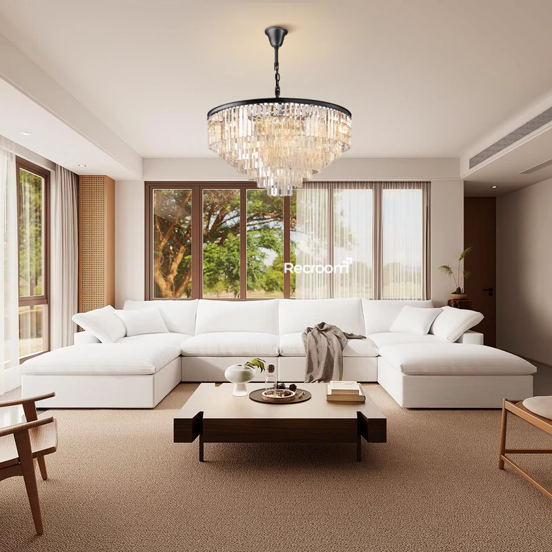 Odean Round Chandelier 20" 32" 44" Tiers - Zonesus