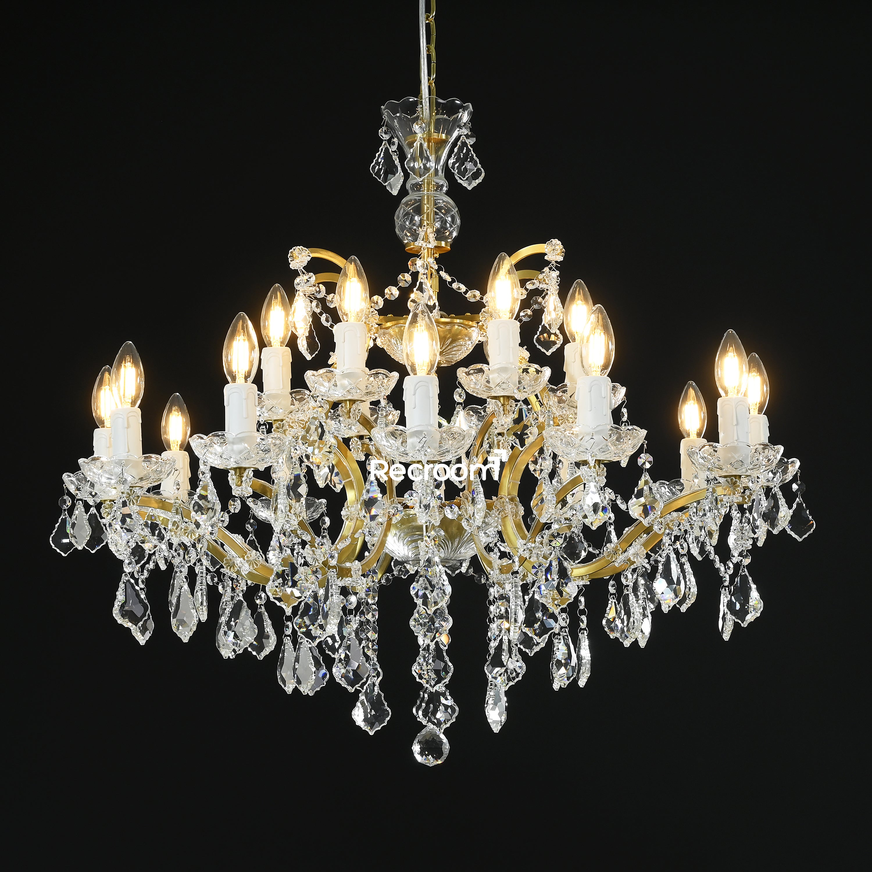 Rococonut Crystal Outdoor Chandelier 33” - Zonesus