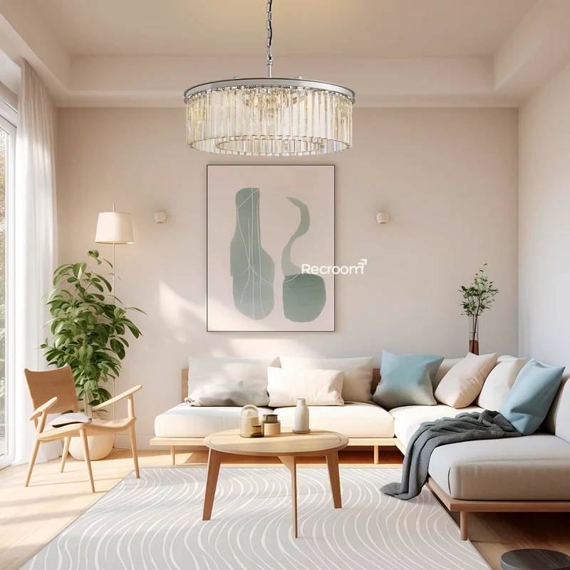 Odean Round Chandelier 32" - Zonesus