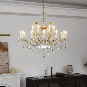 Rococonut Crystal Outdoor Chandelier 33” - Zonesus