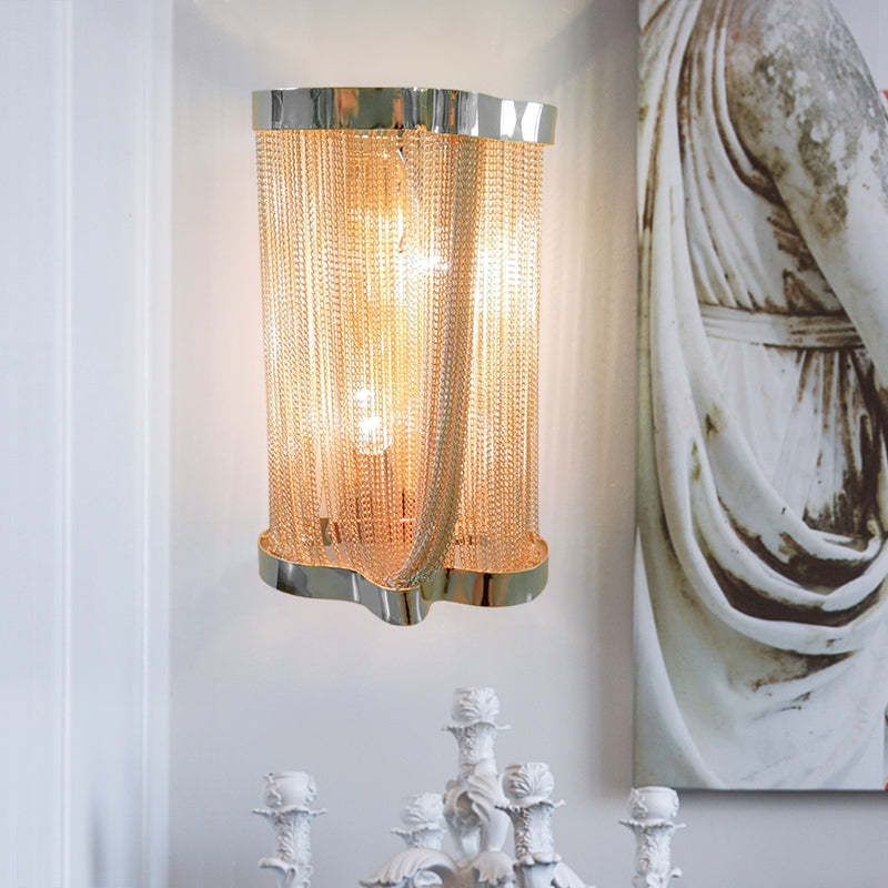Ashley Aluminum Chain Tassel Wall Sconce - Zonesus