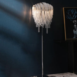 Alisa Luxury Hardware Aluminum Chain Tassel Floor Lamp - Zonesus