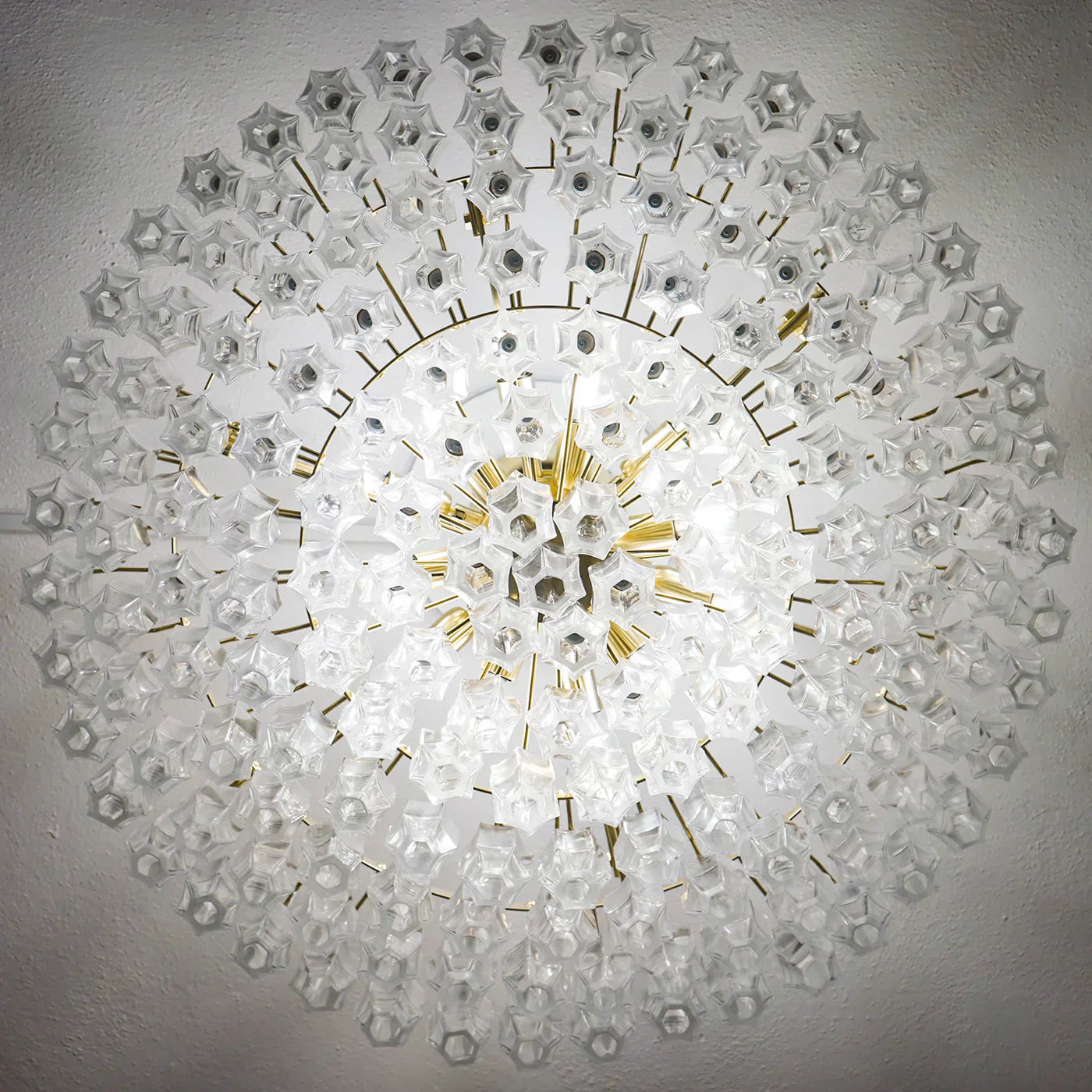 Prismatico 12-Light Clear Ceiling Lamp 35" - Zonesus