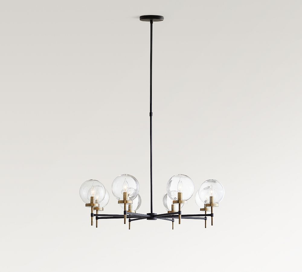 Camryn Glass Globe Round Chandelier (36") - Zonesus