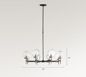 Camryn Glass Globe Round Chandelier (36") - Zonesus