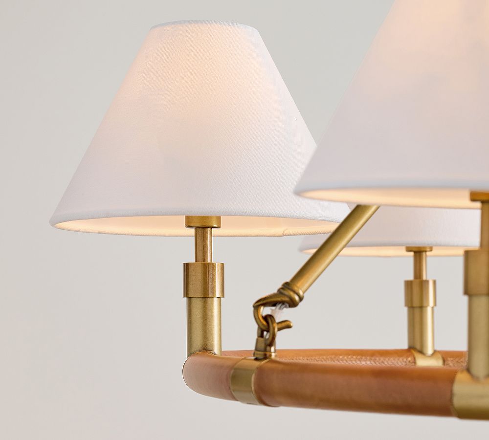 Chambers Leather Round Chandelier (36") - Zonesus