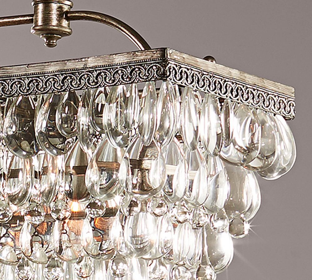 Clarissa Rectangular Crystal Chandelier (30"-40") - Zonesus