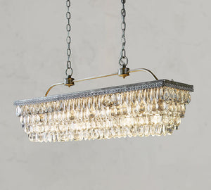 Clarissa Rectangular Crystal Chandelier (30"-40") - Zonesus