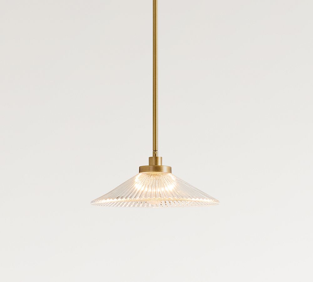 Cooper Flared Ribbed Glass Pendant (12") - Zonesus