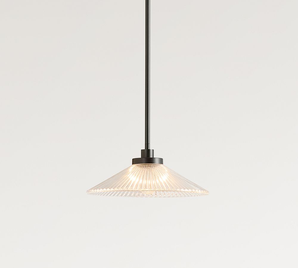 Cooper Flared Ribbed Glass Pendant (12") - Zonesus