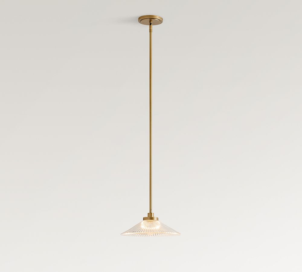 Cooper Flared Ribbed Glass Pendant (12") - Zonesus