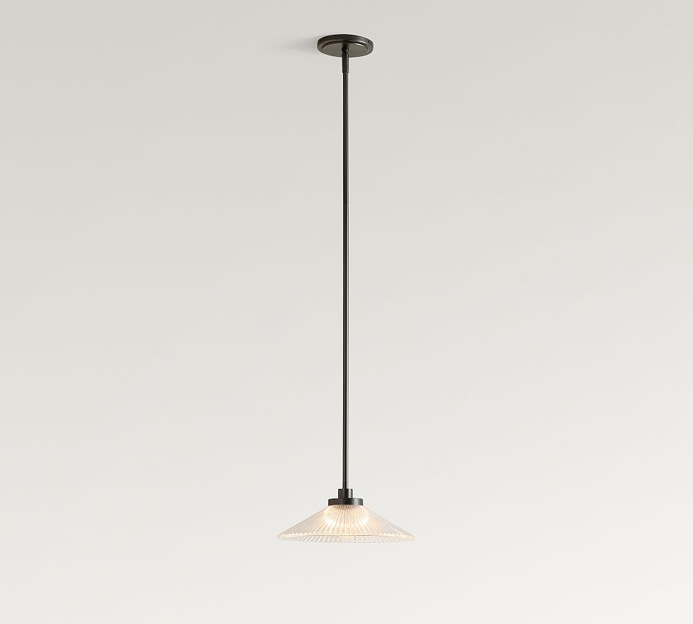 Cooper Flared Ribbed Glass Pendant (12") - Zonesus