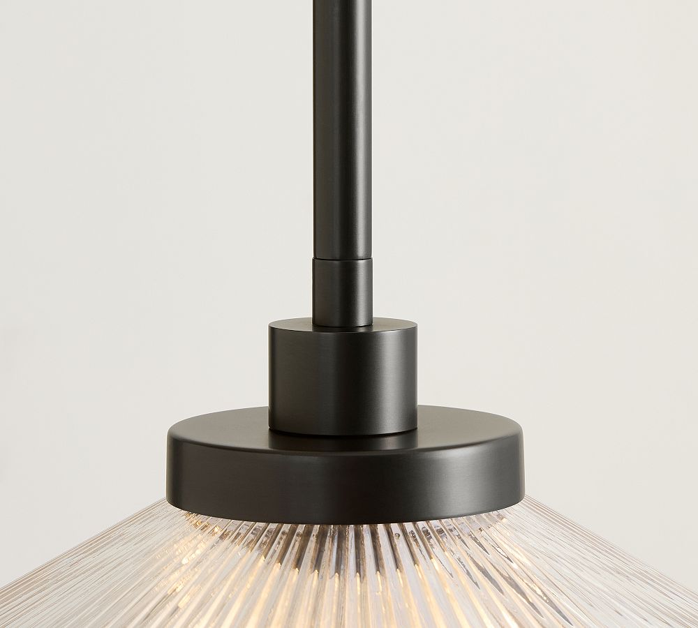 Cooper Flared Ribbed Glass Pendant (12") - Zonesus