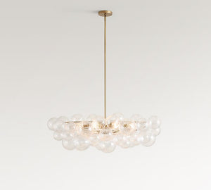 Cooper Glass Bubbled Oval Chandelier (40") - Zonesus