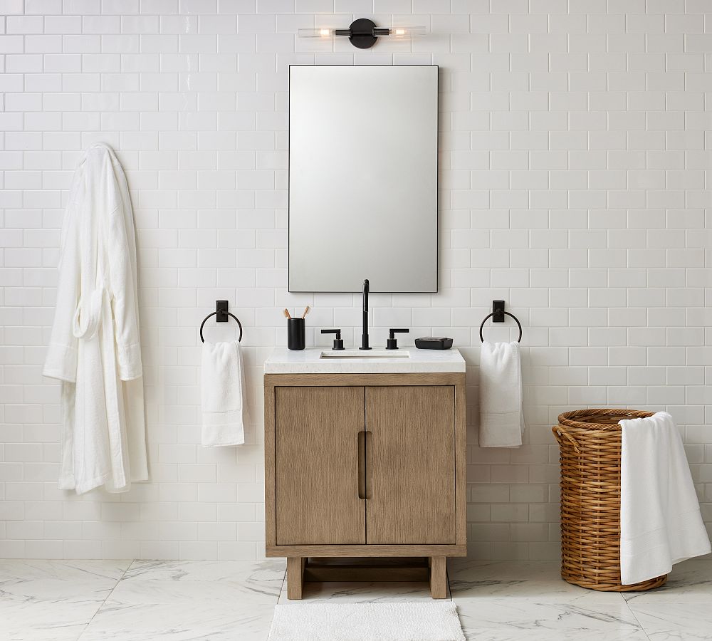 Cooper Ribbed Glass Double Tube Sconce (20") - Zonesus