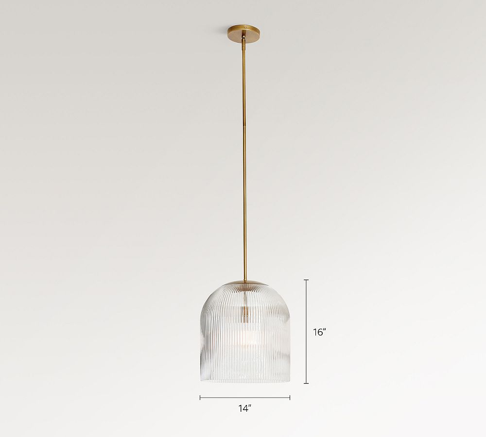 Cooper Ribbed Glass Pendant (10"-14") - Zonesus